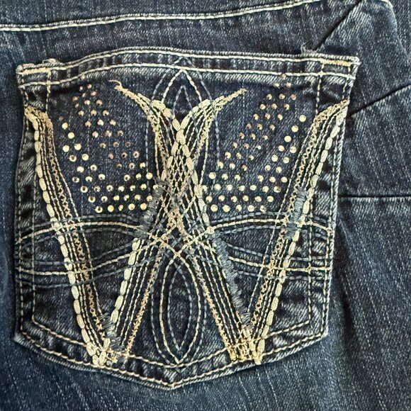 Wrangler Q Baby Women's 3/4 x 36 Dark Wash Blue Boot Cut Jeans - Picture 6 of 6